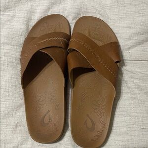 Women's Brown Slide Sandals